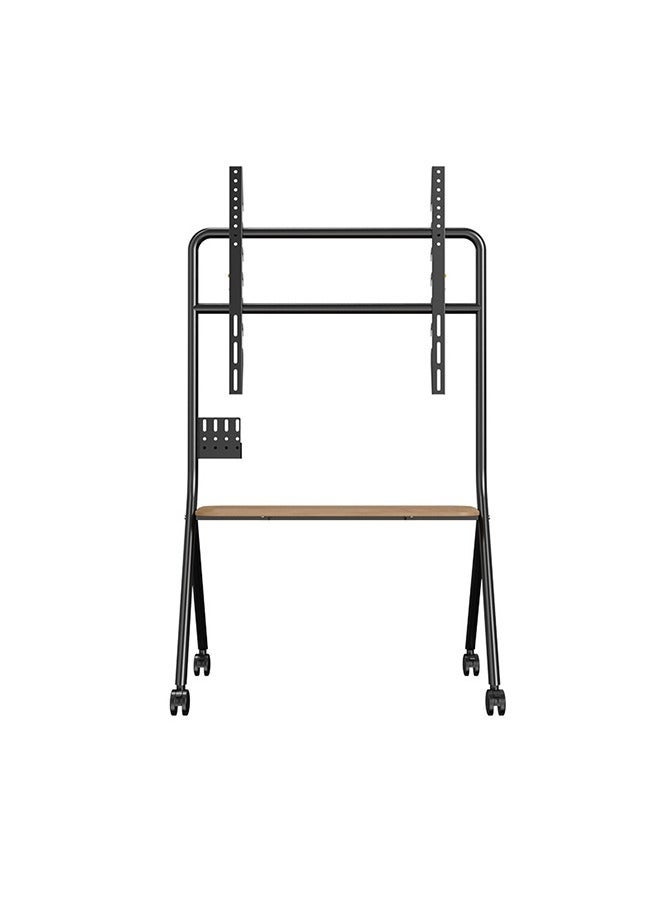 والالا حامل تلفزيون لشاشات LCD وLED وOLED و4K من 42 إلى 75 بوصة، حامل تلفزيون متحرك متين مع عجلات، ارتفاع قابل للتعديل، عربة تلفزيون متنقلة مع رف وسائط خشبي، حامل تلفزيون متنقل متين مع رف، حتى وزن 110 أرطال. - Image 5