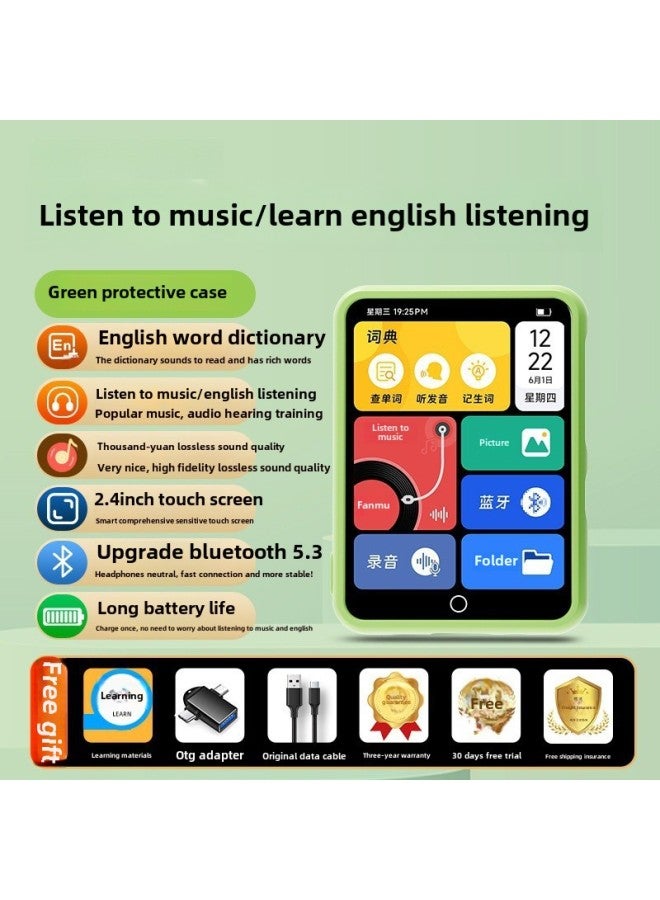 Fanmu Mp3 Walkman Student Edition Mp4 Senior High School Student English Listening Music Player Bluetooth Listening Music-Body Color:[purple Protective Case] 2.4 Hd Screen-english Dictionary#Learning Version-Memory Capacity:96gb (body 32g Memory + 64g Card) [★Recommended By 86% Of Teachers And Students]-package 3: Main  - Image 4