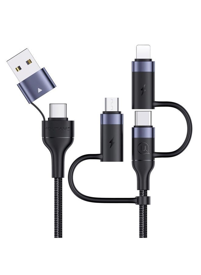 YOUSAMS PD 60W USB C Multi Fast Charging Cable Nylon Braided Cord 5-in-1 3A USB/C to Type C/Micro/Phone Fast Sync Charger Adapter Compatible with Laptop/Tablet  - Image 1