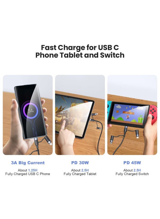YOUSAMS PD 60W USB C Multi Fast Charging Cable Nylon Braided Cord 5-in-1 3A USB/C to Type C/Micro/Phone Fast Sync Charger Adapter Compatible with Laptop/Tablet  - Image 4