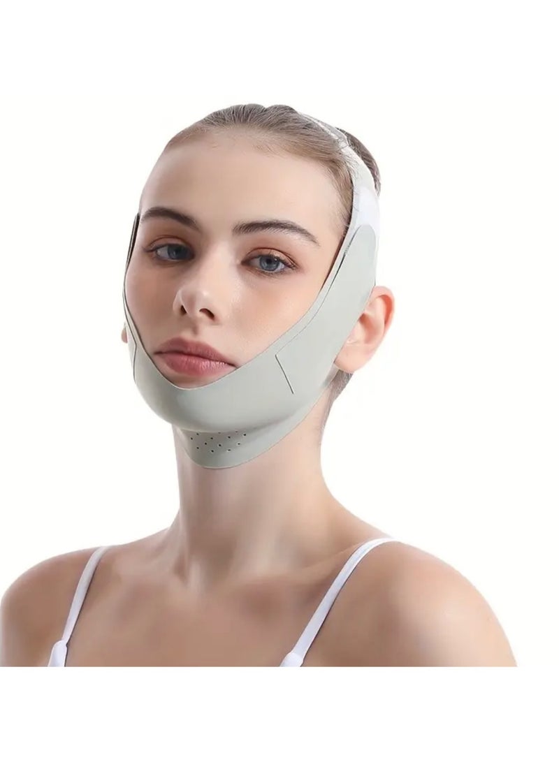 كلين ويف حزام رفع الذقن على شكل حرف V – تنحيف الوجه القابل لإعادة الاستخدام ومخفض الذقن المزدوج | حزام تشكيل خط الفك وشد الوجه للنساء – مضاد للترهل ومريح وقابل للتعديل (أخضر) - Image 1