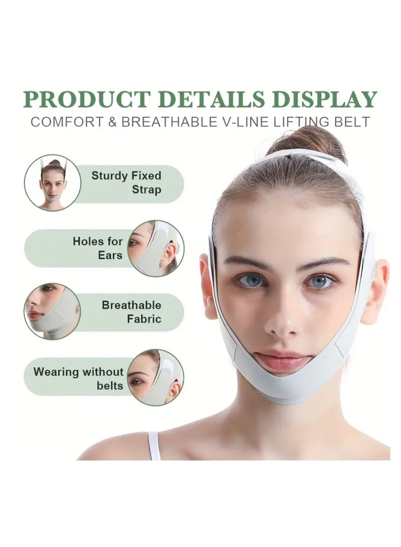 كلين ويف حزام رفع الذقن على شكل حرف V – تنحيف الوجه القابل لإعادة الاستخدام ومخفض الذقن المزدوج | حزام تشكيل خط الفك وشد الوجه للنساء – مضاد للترهل ومريح وقابل للتعديل (أخضر) - Image 5