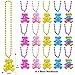 CiciBear 15 Pack Bear Sequin Necklace Party Favors with Mardi Gras Beads for Animal Themed Party Favors Home Decorations Festivals Wedding Birthday Celebrations 5 Colors - Image 4