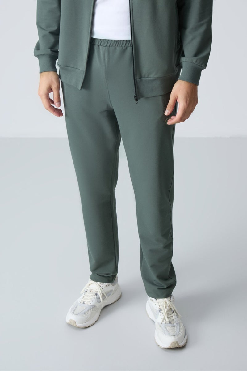 Tommy Life Khaki Cotton Thick Soft Texture Comfort Fit Basic Men's Tracksuit - 85260  - Image 2