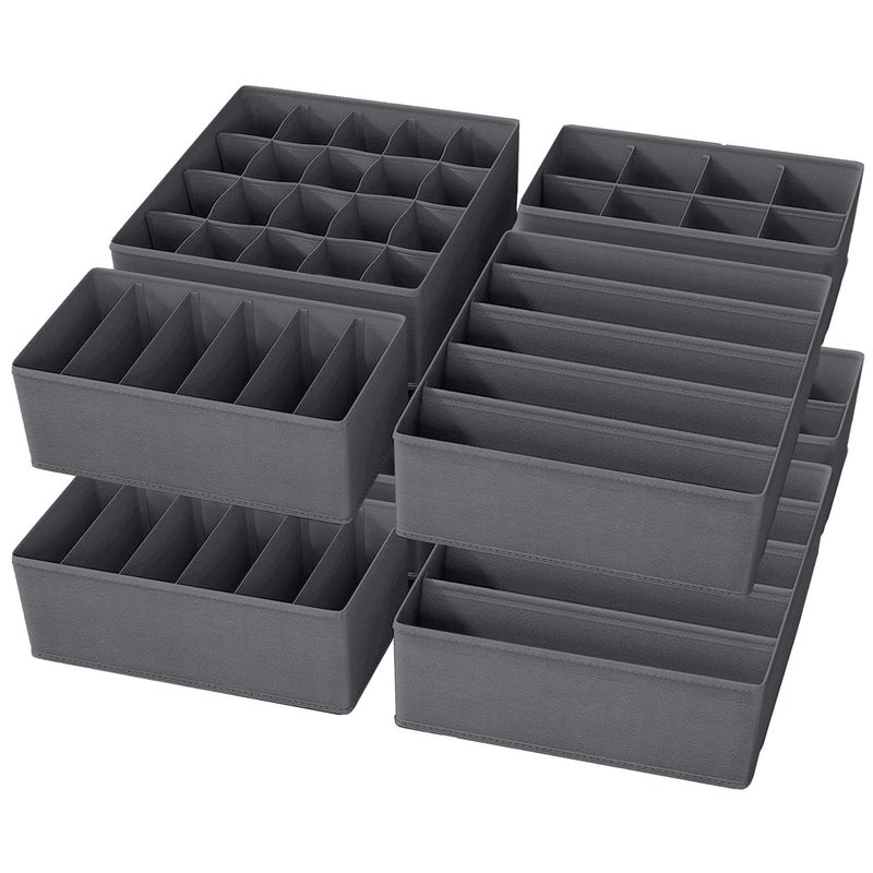 Yucch 8 Pcs Wardrobe Clothes Organizer,Foldable Storage Boxes,Fabric Drawer Organizer Boxes,Drawer Storage Organizer Boxes Dividers for Underwear,Socks,Ties