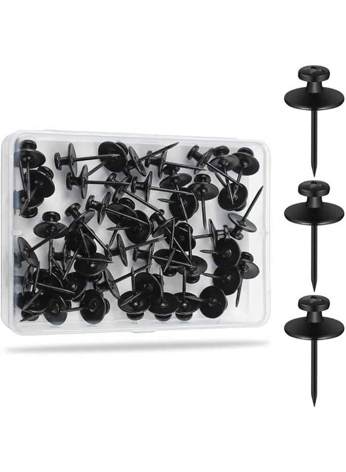 50Pcs Double Headed Nails for Hanging Pictures, Renter Friendly Decor Pictures Hanging Kit, Wall Hangers for Bathroom Living Room Office, Push Pins for Tapestry Frame Art - Image 1