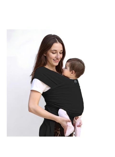 Wrap Newborn Baby Carrier BY HAPPY KIDDO Multicolor (black)