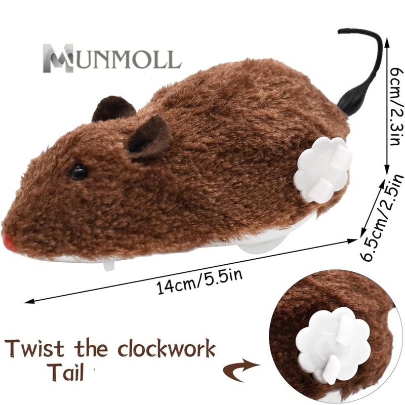 Munmoll Cute Clockwork Mouse Toys 1 PCS Moving Mouse Toy for Pet Cat Outdoor Kitten Playing Rat Toys for Cat Dogs Kids (Brown Color) - Image 2