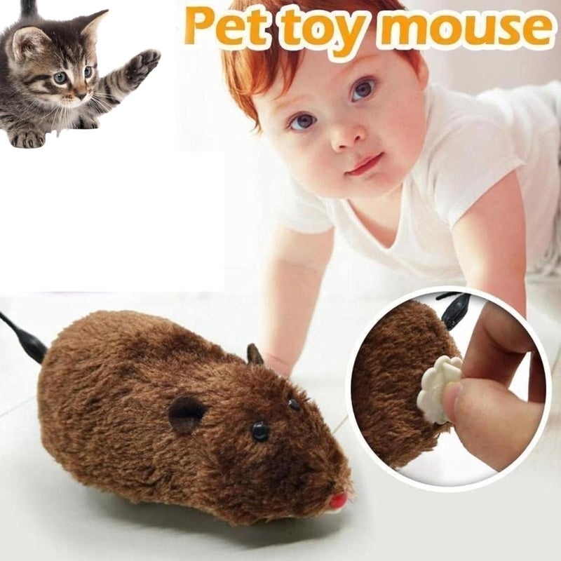 Munmoll Cute Clockwork Mouse Toys 1 PCS Moving Mouse Toy for Pet Cat Outdoor Kitten Playing Rat Toys for Cat Dogs Kids (Brown Color) - Image 3