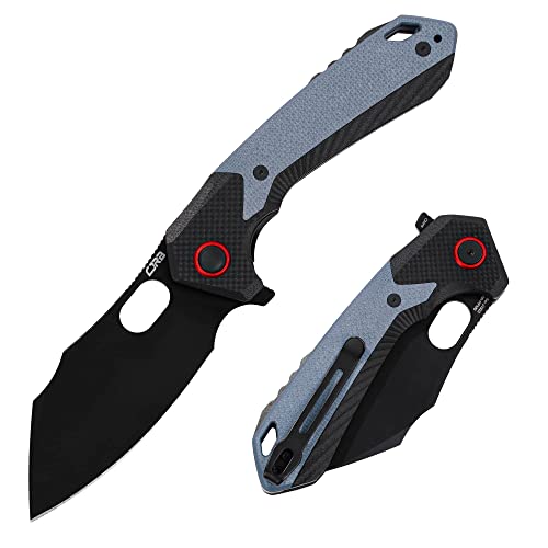 CJRB CUTLERY سكين جيه آر بي القابلة للطي كالدييرا (J1923) من فولاذ AR-RPM9 المسحوق بمقبض G10 الأزرق للرجال للاستخدام اليومي في التخييم والمشي في الهواء الطلق - Image 1