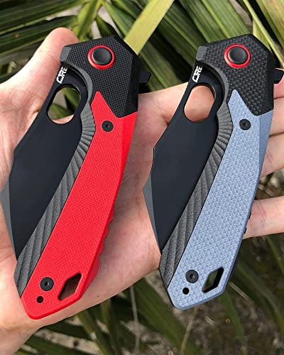 CJRB CUTLERY سكين جيه آر بي القابلة للطي كالدييرا (J1923) من فولاذ AR-RPM9 المسحوق بمقبض G10 الأزرق للرجال للاستخدام اليومي في التخييم والمشي في الهواء الطلق - Image 5