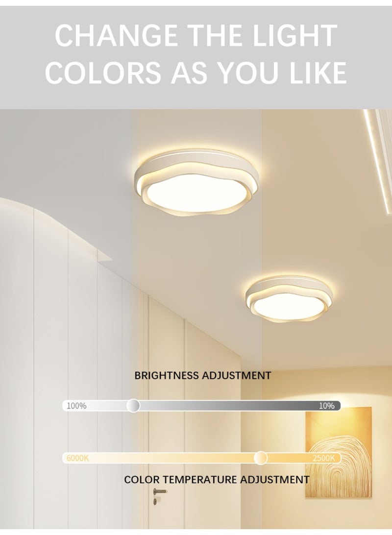 Modern Minimalist Wavy Ceiling Light with Three-Color Temperature Settings, Ideal for Hallways and Balconies - Image 3
