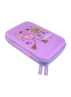 SMILY KIDDOS Smily Kiddos Ethylene Vinyl Acetate (Eva) Single Compartment Pencil Case Cute Large Hardtop Pencil Case Organizer School Kids Girls Women Pen Holder Pouch Multi Purpose (Fun Flamingo Theme,Purple)  - Image 5