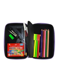 SMILY KIDDOS Smily Kiddos Ethylene Vinyl Acetate (Eva) Single Compartment Pencil Case Cute Large Hardtop Pencil Case Organizer School Kids Girls Women Pen Holder Pouch Multi Purpose (Fun Flamingo Theme,Purple)  - Image 2