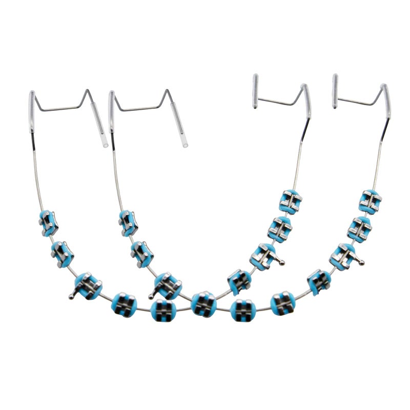 braxan 1 Pair of Temporary Tooth Decoration, Teeth Retainer Practical Brackets para Dientes Sturdy Retenedores de Dientes Ortodoncia Props for Dental Students to Practice (Blue) - Image 1