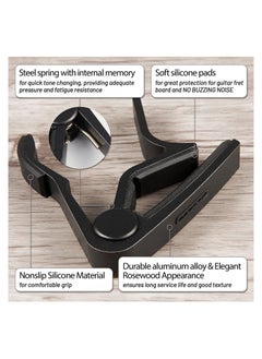 Megarya Guitar Capo, Black Capo, Pick Holder on Capo for Acoustic Electric Guitar,Ukulele,Mandolin,Banjo (Black)  - Image 4