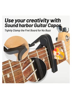 Megarya Guitar Capo, Black Capo, Pick Holder on Capo for Acoustic Electric Guitar,Ukulele,Mandolin,Banjo (Black)  - Image 3