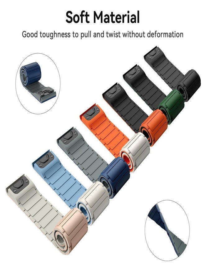 ISABAKE 22mm Watch Band Compatible with Garmin Fenix 8 47MM/Fenix 7/6/5, Fenix 6/7 Pro, Fenix 5 Quick Fit Silicone Strap for Men Women - Image 3