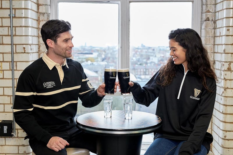 GUINNESS Traditional Black and Cream Longsleeve Rugby Jersey, Official Merchandise, Black Jersey, Men's Small to 4X-Large - Image 3