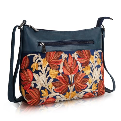 EVEDA Synthetic Leather Gorgeous Embroidered Stylish Design Shoulder Crossbody Side Sling Bag For Women - Image 2
