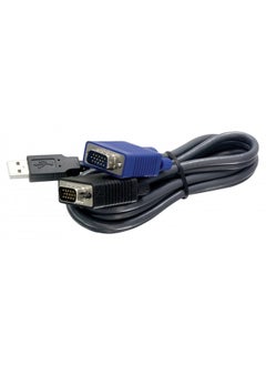 TRENDnet 2-in-1 USB VGA KVM Cable, 1.83m (6 Feet), VGA-SVGA HDB 15-Pin Male to Male, USB 1.1 Type A, Connect Computers with VGA and USB Ports, USB Keyboard-Mouse Cable & Monitor Cable, Black, TK-CU06