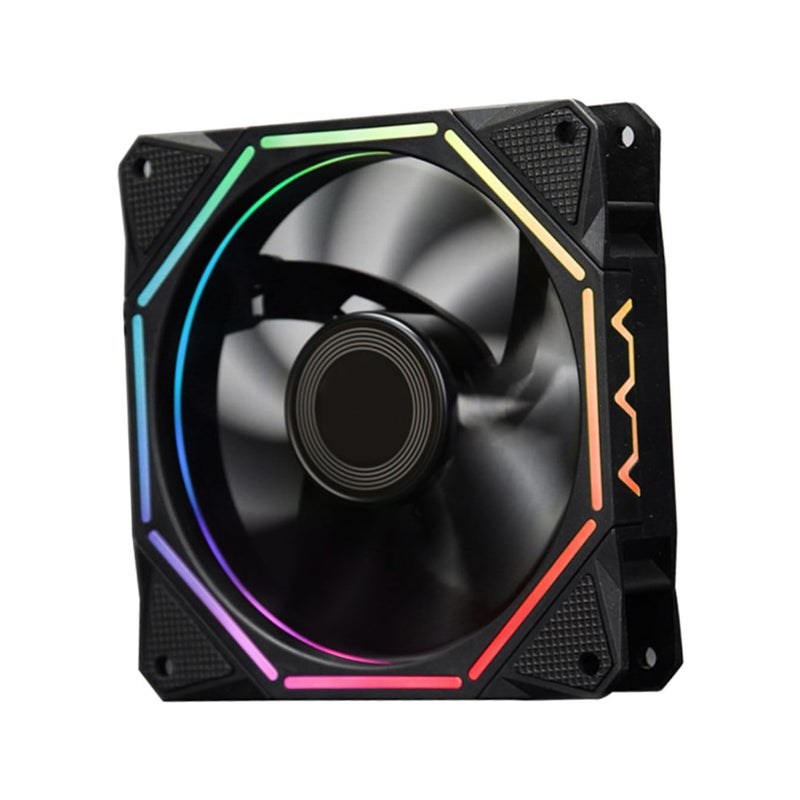 120mm ARGB Magnetic Bearing Silent Cooling Fan with High Airflow and Color Light Ring - Image 2