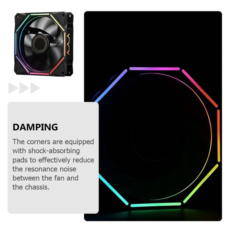 120mm ARGB Magnetic Bearing Silent Cooling Fan with High Airflow and Color Light Ring - Image 4