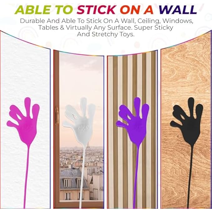 TwCare Jumbo Giant Sticky Hands, 13-in Total Length (8 Pack Assorted) Mega Large Fun Stretchy Silly String Toy for Kid Adult, Stress Anxiety ADHD Relief, Party Favors, Birthday Gift, Classroom Prizes - Image 5
