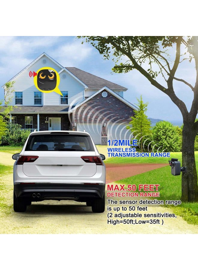 HTZSAFE 1/2 Mile Long Range Wireless Driveway Alarm Outdoor Weather Resistant Motion Sensor&Detector-Home&Office DIY Security Alert System-Monitor&Protect Outdoor/Indoor Property - 1 Receiver and 1 Sensor - Image 2
