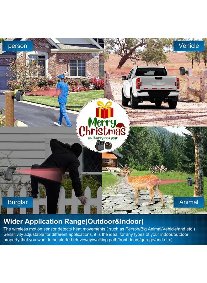 HTZSAFE 1/2 Mile Long Range Wireless Driveway Alarm Outdoor Weather Resistant Motion Sensor&Detector-Home&Office DIY Security Alert System-Monitor&Protect Outdoor/Indoor Property - 1 Receiver and 1 Sensor - Image 3