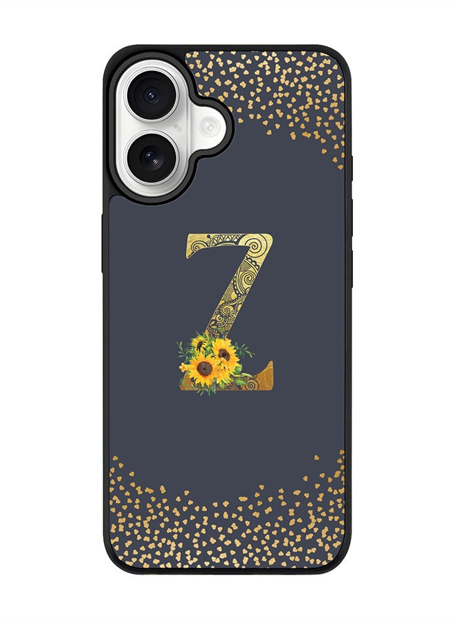 Stylizedd iPhone 17 Case, [Compatible with MagSafe] Slim Magnetic cover Phone Case iPhone 17 -Custom Floral Monogram - Z  (Grey ) - Image 1