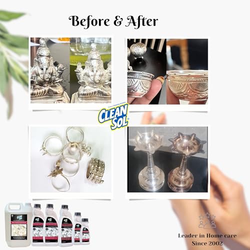 Cleansol Silver Dip Cleaner Liquid – 1 Litre | Instant Silver Cleaner & Tarnish Remover for Pooja Items, Utensils & Jewellery | Silver Shine Cleaning Liquid for Silverware & Ornaments - Image 4