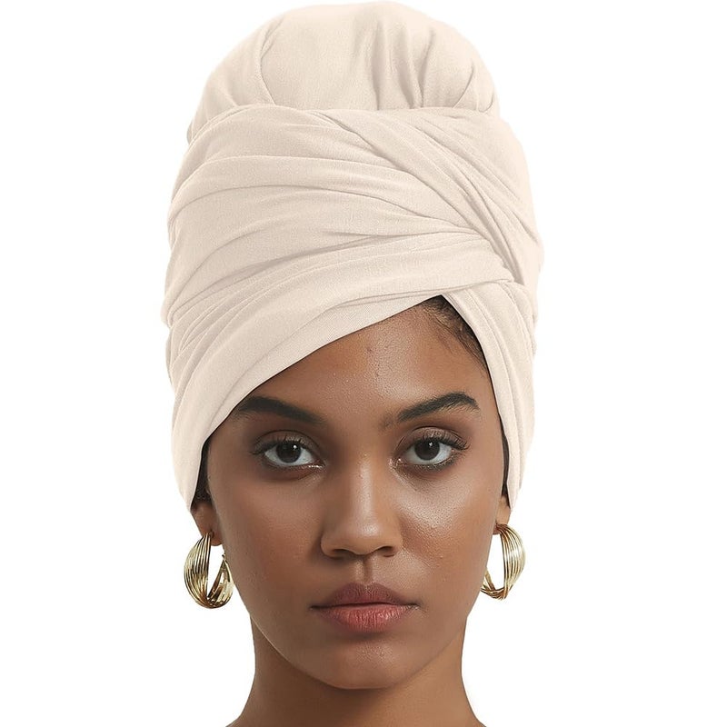 corciova Linen Long Soft Head Wrap Turban Headband for Black Women Two Way Stretch Fashion African Head Covering Jersey Hijab Scarf - Image 1