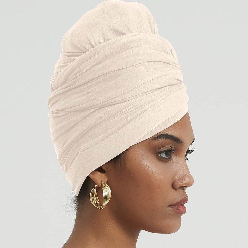 corciova Linen Long Soft Head Wrap Turban Headband for Black Women Two Way Stretch Fashion African Head Covering Jersey Hijab Scarf - Image 2