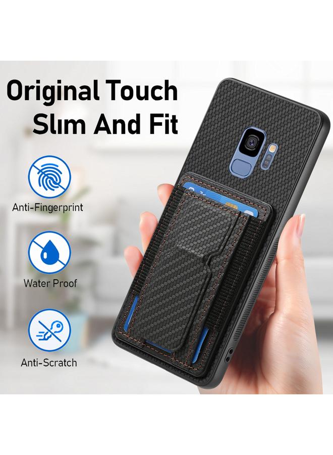 اس-توب جراب هاتف Samsung Galaxy S9 مصنوع من ألياف الكربون قابل للطي وحقيبة بطاقات مرنة - Image 5