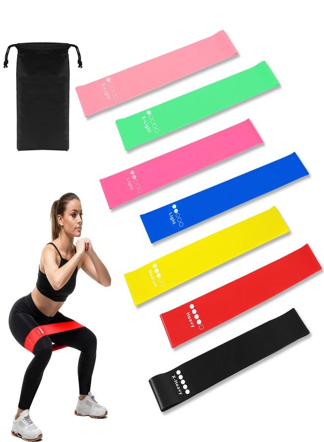 Guirnd 7 Pack Elastic Resistance Bands Set, Multi-Colored Workout Bands, Different Levels Exercise Band for Indoor and Outdoor Workouts, Glute and Leg Strength Training, Pilates and Yoga Practice - Image 1