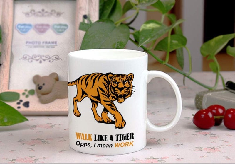 LOZACHE Tiger Mug, Cute Animal Ceramic Tea Cup Kawaii Mug Gift for Friends Colleagues Husband Wife Boss Co-workers (Tiger) - Image 4