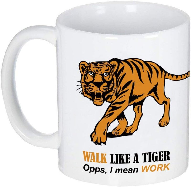 LOZACHE Tiger Mug, Cute Animal Ceramic Tea Cup Kawaii Mug Gift for Friends Colleagues Husband Wife Boss Co-workers (Tiger) - Image 1