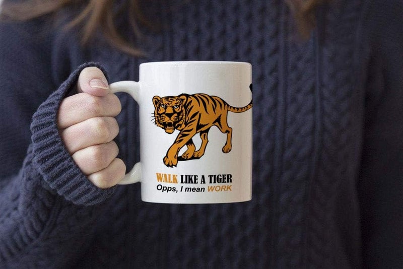 LOZACHE Tiger Mug, Cute Animal Ceramic Tea Cup Kawaii Mug Gift for Friends Colleagues Husband Wife Boss Co-workers (Tiger) - Image 3