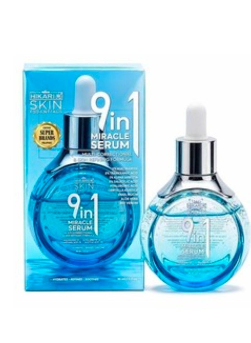 HIKARI SKIN ESSENTIALS 9 IN 1 MIRACLE SERUM MULTI CORRECTIONAL SKIN REFINING FORMULA 30ML - Image 1