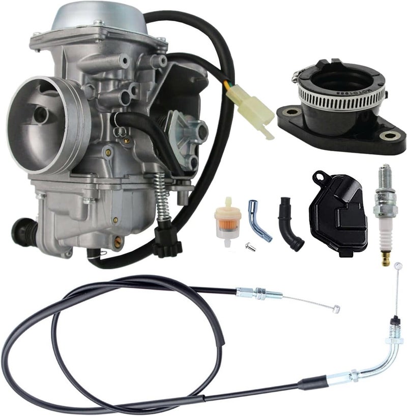 WHFZN Foreman 450 Carburetor for Honda TRX 450 Series (1998-2004) with Throttle Cable & Intake Manifold Boot - Image 1
