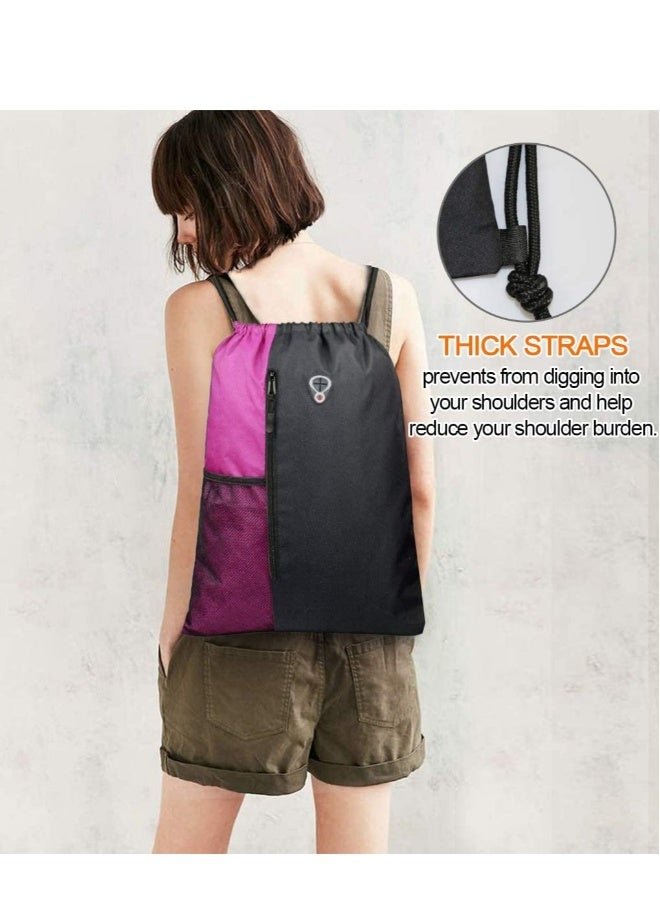 Drawstring Sackpack Bag, Gymsack Bag with Pocket Gym Sports Bag Outdoor Exercise Running Swimming Backpack Unisex - Image 5