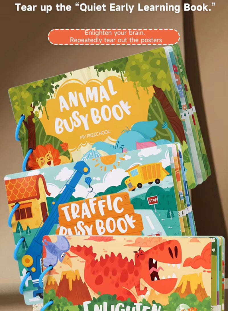 Early Children Educational Book for Children, Stickers Board, Animal & Numbers Matching, Verbal Awareness and Mastery of Words for Their General Knowledge, Preschool Educational Toy for Boys and Girls 1-5 Years - Image 3