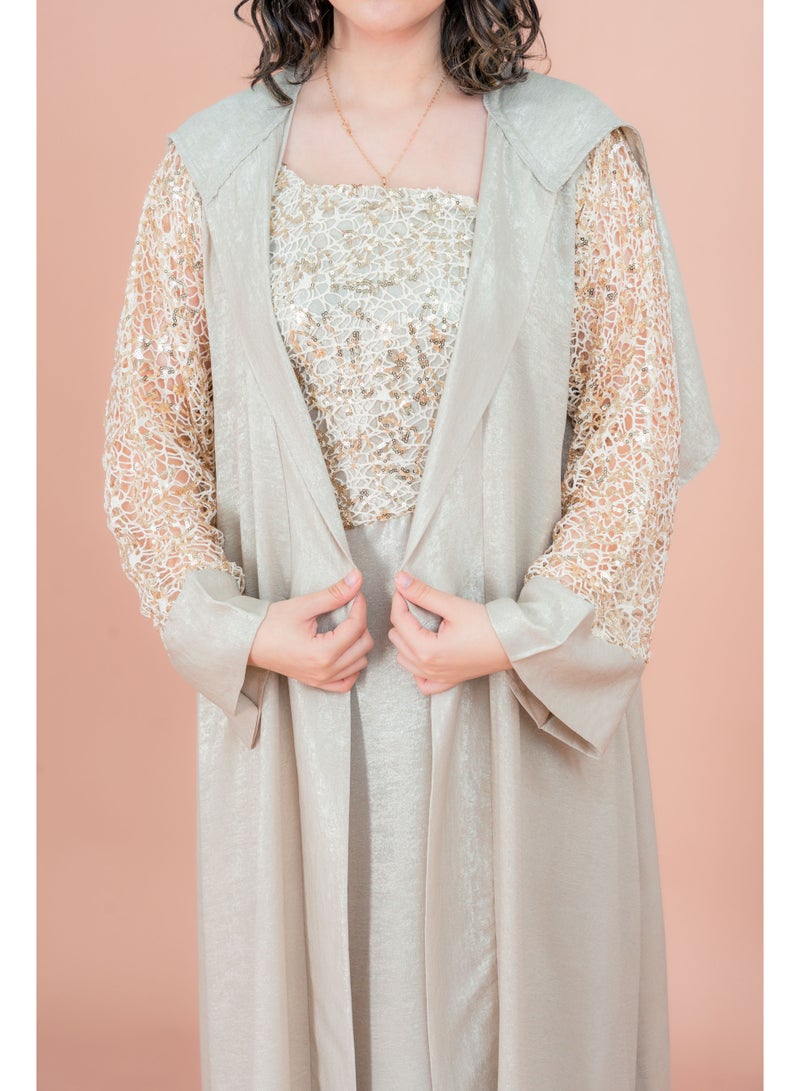 اكسا جلابية بتصميم عصري لامع - Image 4