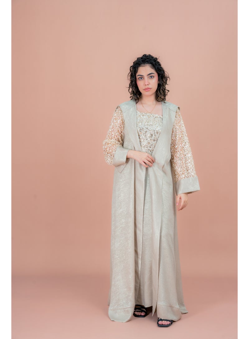 اكسا جلابية بتصميم عصري لامع - Image 1