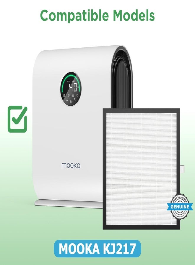 MOOKA KJ217 Air Purifier Filter, 3-in-1 True HEPA Filter, High-Efficiency Activated Carbon Air Filter for Smoke, Odor, Dander, Pollen - Image 2