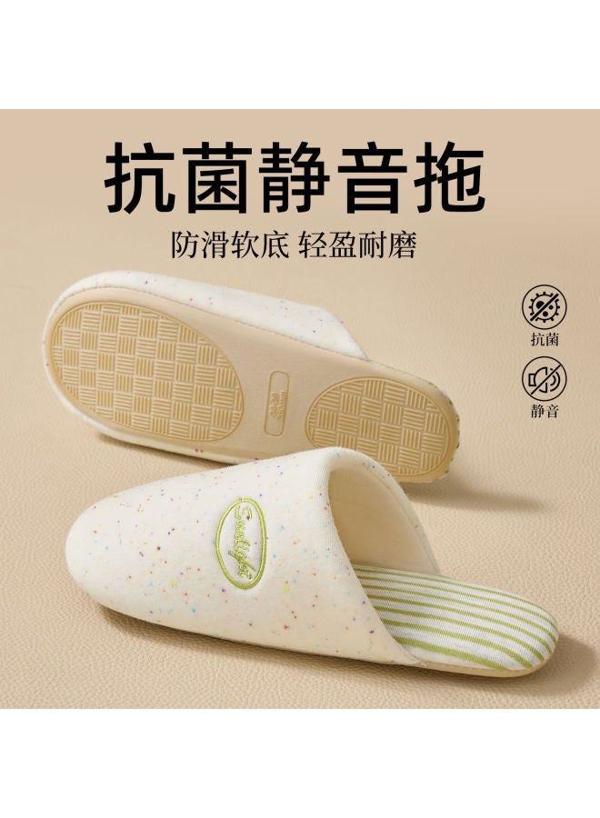 Elderly People's Silent Cotton Slippers Style Antibacterial  New Model, Office Soft-soled Non-slip Noise-free Fabric All-season Slippers