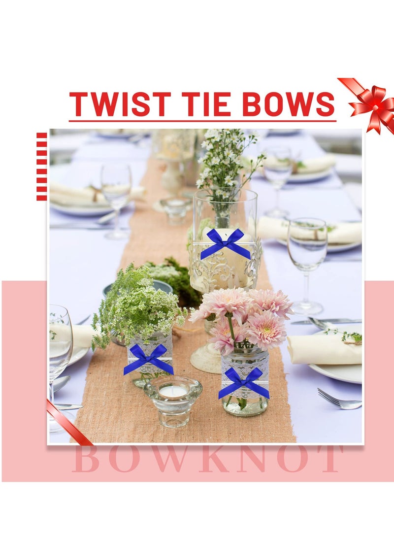 SYOSI 200 Pcs Twist Tie Bows Ribbon for Gift Wrapping DIY Bows for Candy Bags Decoration Satin Ribbon Bows Tie Bows for Tying up Packages Present Crafts Gift Bags Candy Bags Decorating  - Image 3