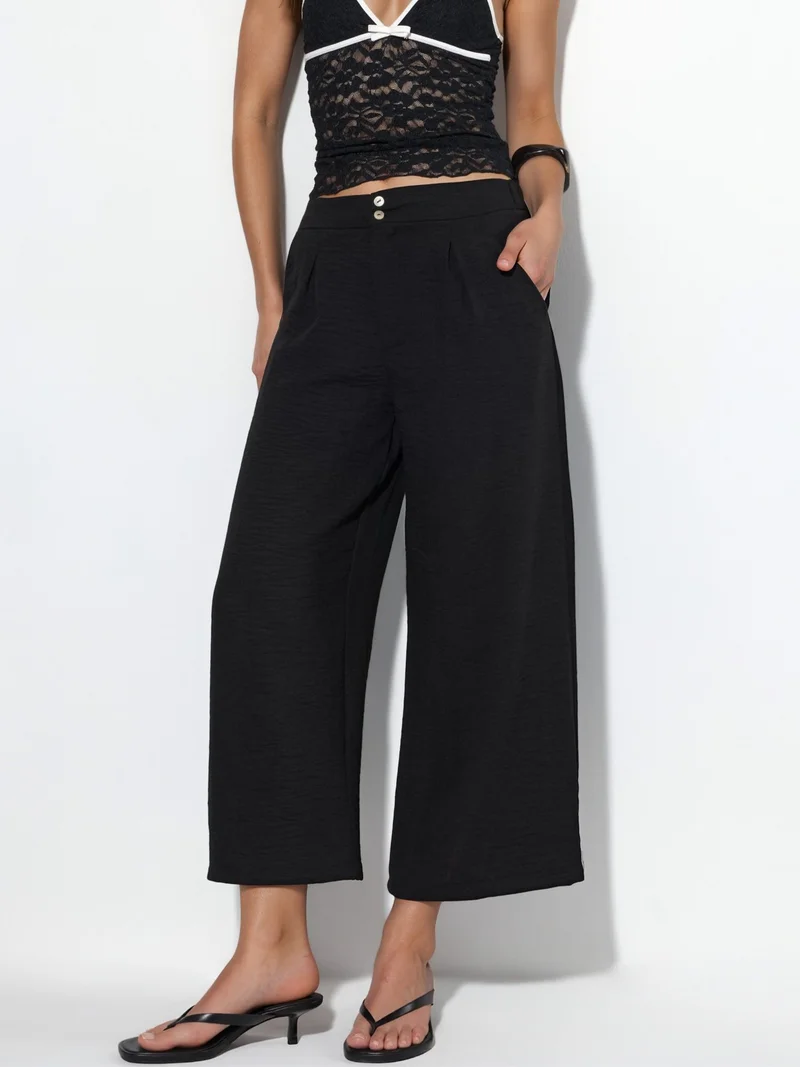 بوسيم BUSEM Women's High-waist Wide-leg Trousers