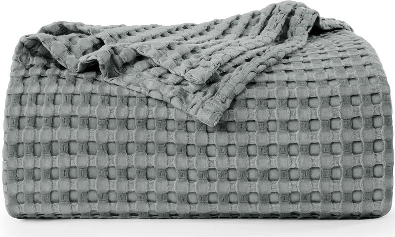 Utopia Bedding Cotton Waffle Blanket 300 GSM (Cool Grey - 90x84 Inches) Soft Lightweight Breathable Bed Blanket Full Size Layering Any Bed for All Season - Image 1